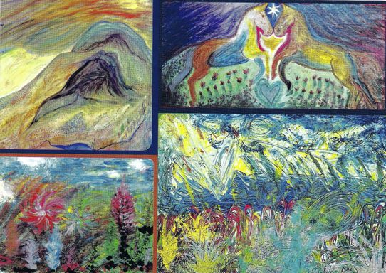 Postkarten mit COLLAGEN  ,, Natur pur ,,